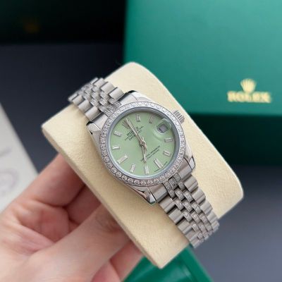 Rolex Datejust 31mm Mint Green Dial 316L Steel Jubilee Bracelet Diamond Bezel Lady Watch